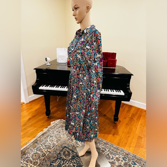 NWT Spring Summer Minimalist Retro J. Crew Animal Floral Print Dress - Picture 15 of 17